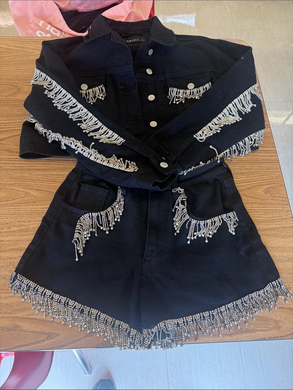 Akira black rhinestone set